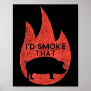 Funny Bbq Barbecue Grilling Master Smoker Of Meat  Poster
