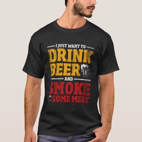 Funny Bbq Chef Beer Smoked Meat Lover Gift Grillin T_Shirt