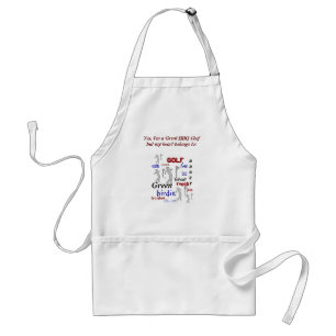Funny BBQ Chef for Golf Fan Adult Apron