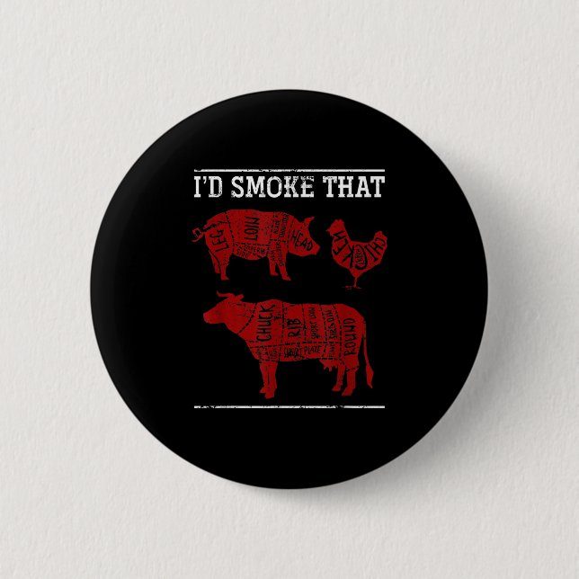 Funny Bbq Chef Gift Barbecue  Button (Front)