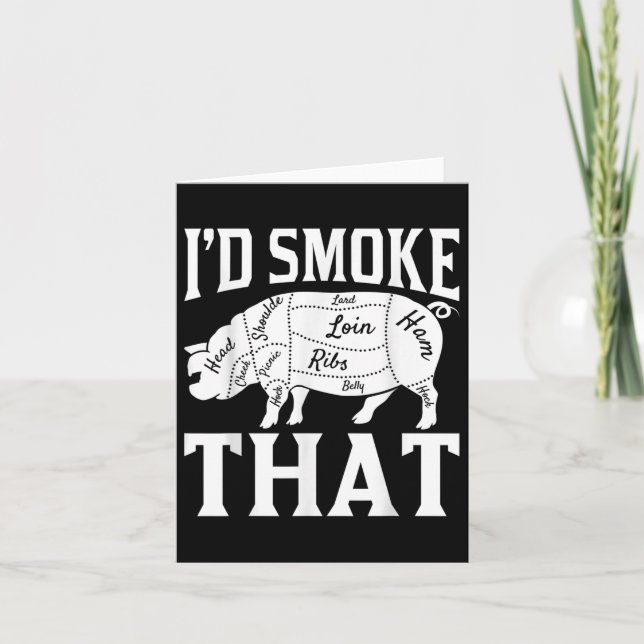 Funny Bbq Chef Id Smoke That Funny Smoked Meat Bar Card (Front)
