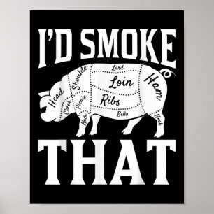 Funny Bbq Chef Id Smoke That Funny Smoked Meat Bar Poster