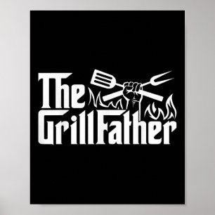 Funny Bbq Dad Retro Grill Father Mens Fathers Day Poster