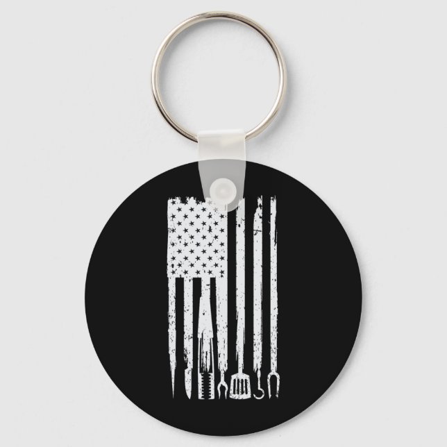 Funny Bbq Design! For Fans Of Smoking  Keychain (Front)