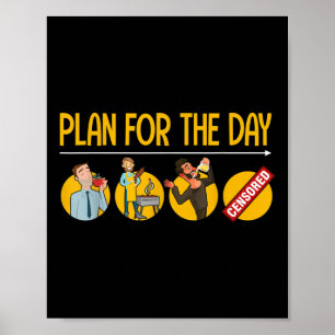 Funny Bbq Design For Men Coffee, Grilling, Beer Ad Poster