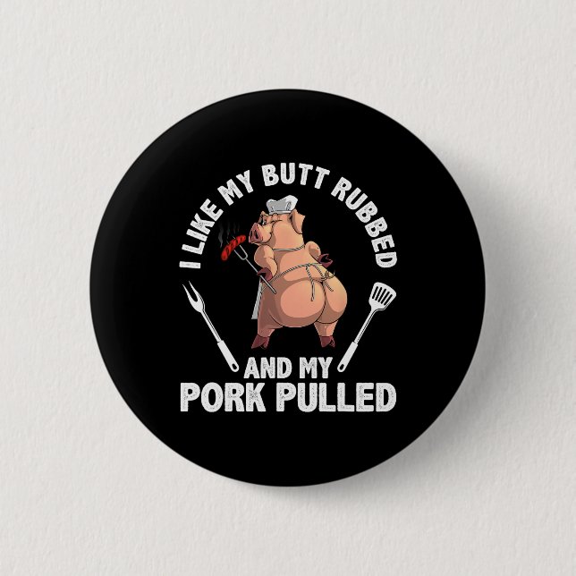 Funny Bbq Design For Men Women Bbq Lover Grilling  Button (Front)