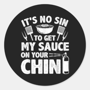 Funny Bbq For Men Women Bbq Barbeque Smoking Barbe Classic Round Sticker