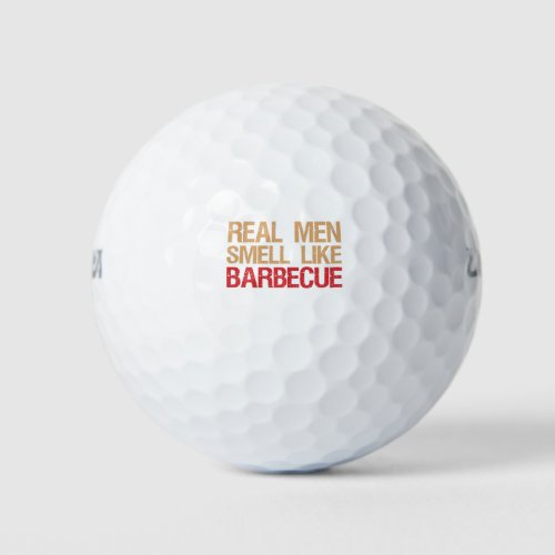 Funny Bbq Gift Real Men Smell like Barbecue Grill Golf Balls