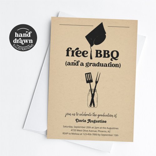 Funny BBQ Graduation Party Invitation