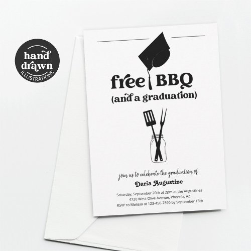 Funny BBQ Graduation Party Invitation