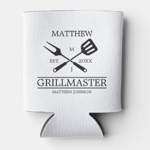 Funny BBQ Grill Master Personalized Barbecue Best  Can Cooler