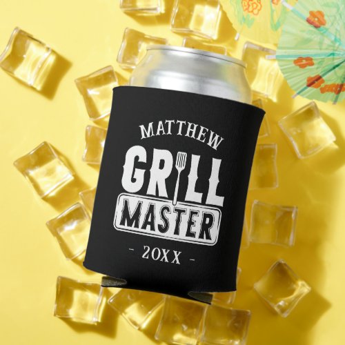 Funny BBQ Grill Master Personalized Barbecue King Can Cooler
