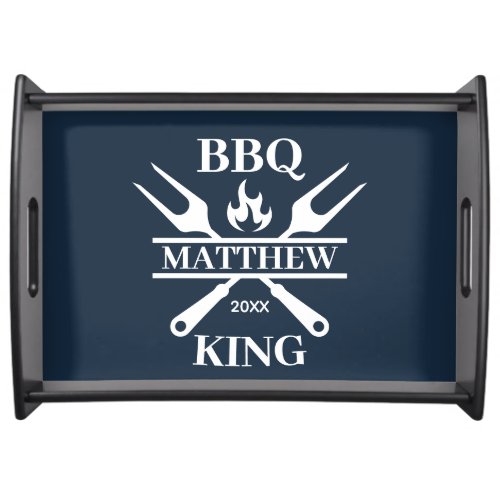Funny BBQ Grill Master Personalized Barbecue King  Serving Tray