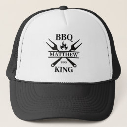 Funny BBQ Grill Master Personalized Barbecue King  Trucker Hat