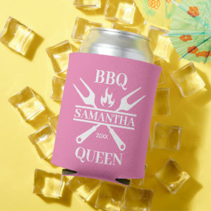 Funny BBQ Grill Master Personalized Barbecue Queen Can Cooler