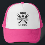 Funny BBQ Grill Master Personalized Barbecue Queen Trucker Hat<br><div class="desc">Funny BBQ Grill Master Personalized Barbecue Best</div>