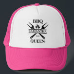 Funny BBQ Grill Master Personalized Barbecue Queen Trucker Hat<br><div class="desc">Funny BBQ Grill Master Personalized Barbecue Best</div>
