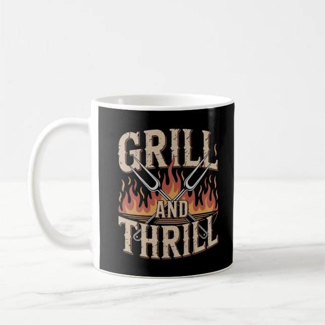 Funny BBQ Grill Master Vintage Red Mug (Left)