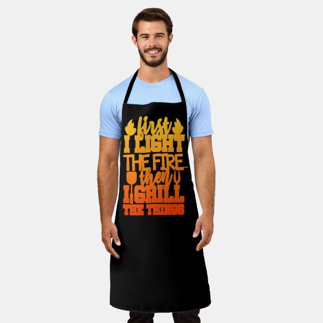 Funny BBQ Grill Quote Apron (Worn)