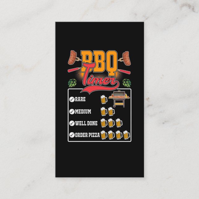 Funny BBQ Griller Meat Lover Barbecue Grilling Business Card (Front)