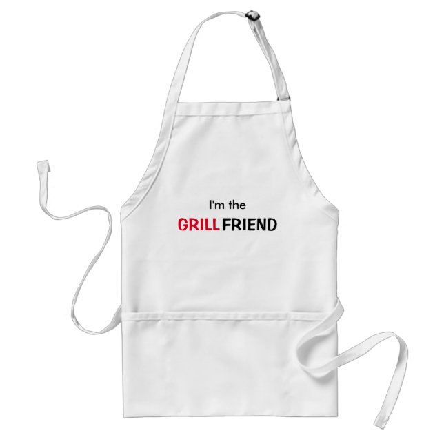 Funny BBQ Helper I'm The Grillfriend Girlfriend Adult Apron (Front)