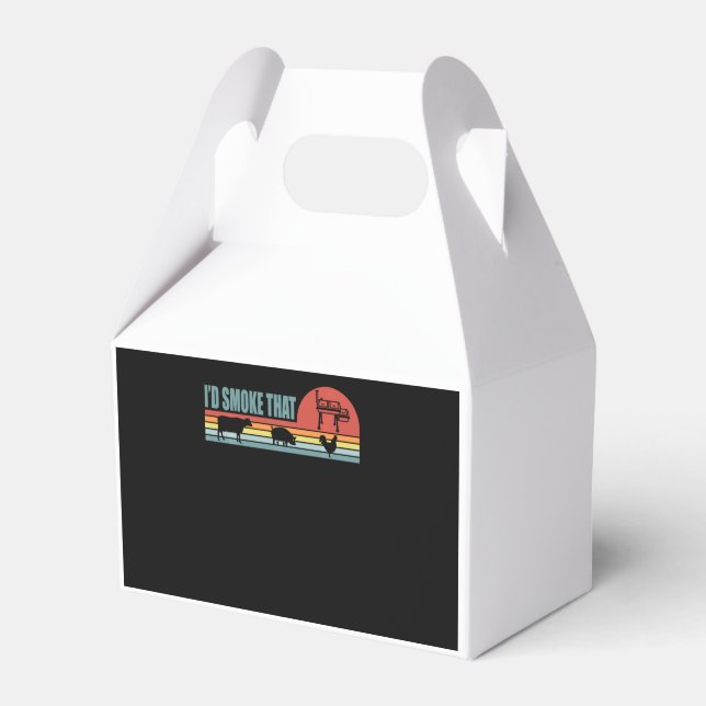 Funny BBQ Id Smoke That Barbeque Retro Favor Boxes (Front Side)