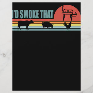 Funny BBQ Id Smoke That Barbeque Retro Flyer