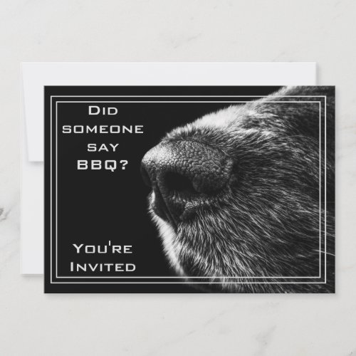 Funny BBQ invitation with Dog Nose
