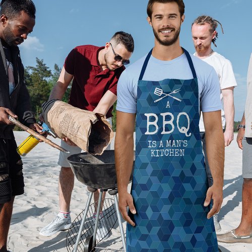 Funny BBQ is a Mans Kitchen Apron