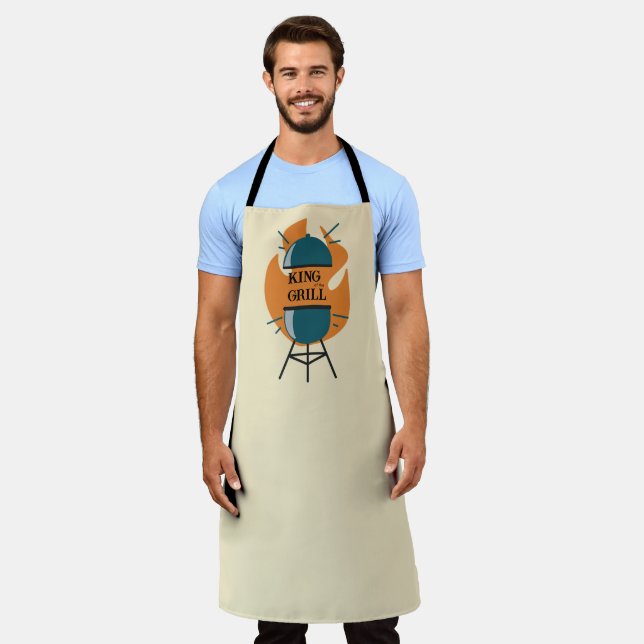 Funny BBQ King of The Grill  Apron (Worn)