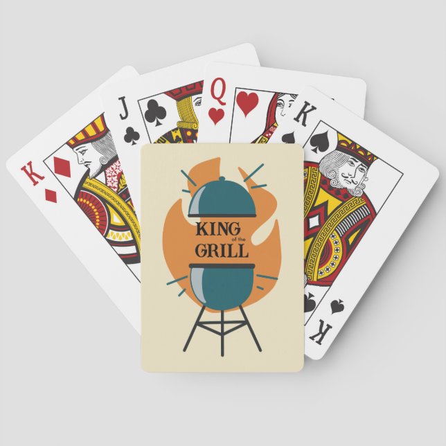 Funny BBQ King of The Grill Poker Cards (Back)