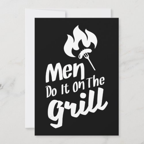 Funny BBQ Men Do It On The Grill Smoker Holiday Card