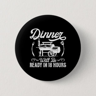 Funny Bbq Men Smoking Meat Smoker Grilling Rbecue  Button