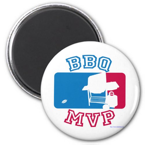 Funny BBQ MVP Grilling Fun Sporty Logo Magnet