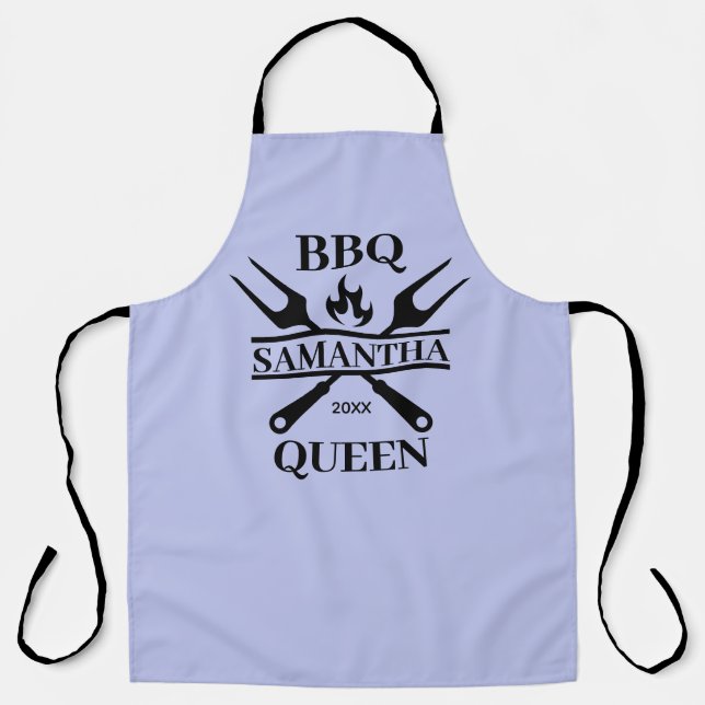 Funny BBQ Personalized Barbecue Queen Apron (Front)