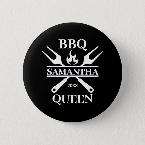 Funny BBQ Personalized Barbecue Queen Apron Cuttin Button