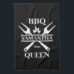 Funny BBQ Personalized Barbecue Queen Apron Cuttin Kitchen Towel<br><div class="desc">Funny BBQ Grill Master Personalized Barbecue Best</div>