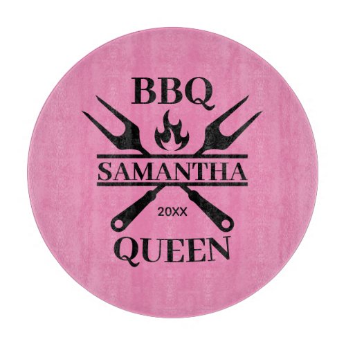 Funny BBQ Personalized Barbecue Queen Apron Cutting Board