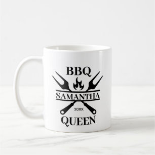 Funny BBQ Personalized Barbecue Queen   Coffee Mug