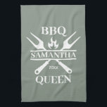 Funny BBQ Personalized Barbecue Queen Kitchen  Kitchen Towel<br><div class="desc">Funny BBQ Grill Master Personalized Barbecue Best</div>