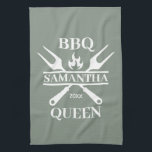 Funny BBQ Personalized Barbecue Queen Kitchen  Kitchen Towel<br><div class="desc">Funny BBQ Grill Master Personalized Barbecue Best</div>