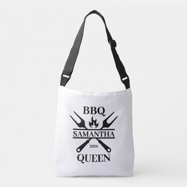 Funny BBQ Personalized Barbecue Queen   Tote Bag (Front)