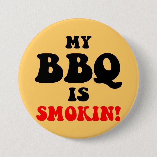 Funny bbq pinback button (Front)
