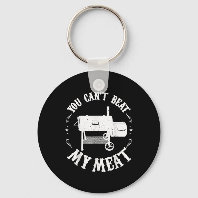 Funny Bbq Pit Reverse Flow Smoker Accessory Dad Gr Keychain (Front)