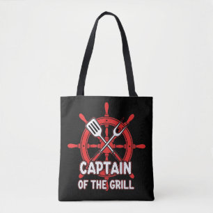 Funny BBQ Sailing Captain Of The Grill  Tote Bag