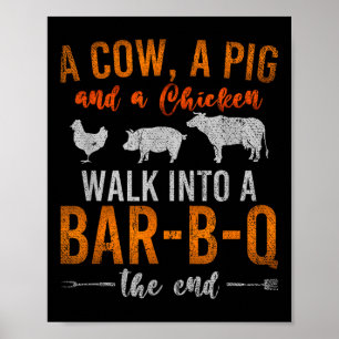 Funny Bbq Smoked Meat Lover Gift Idea Barbecue Poster