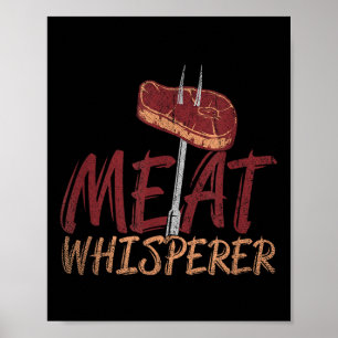 Funny Bbq Smoked Meat Steak Gift Idea Barbecue Poster