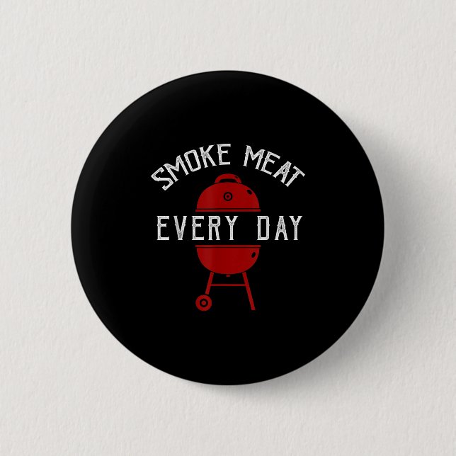 Funny Bbq Smoker Accessory Pitmaster Dad Grilling  Button (Front)