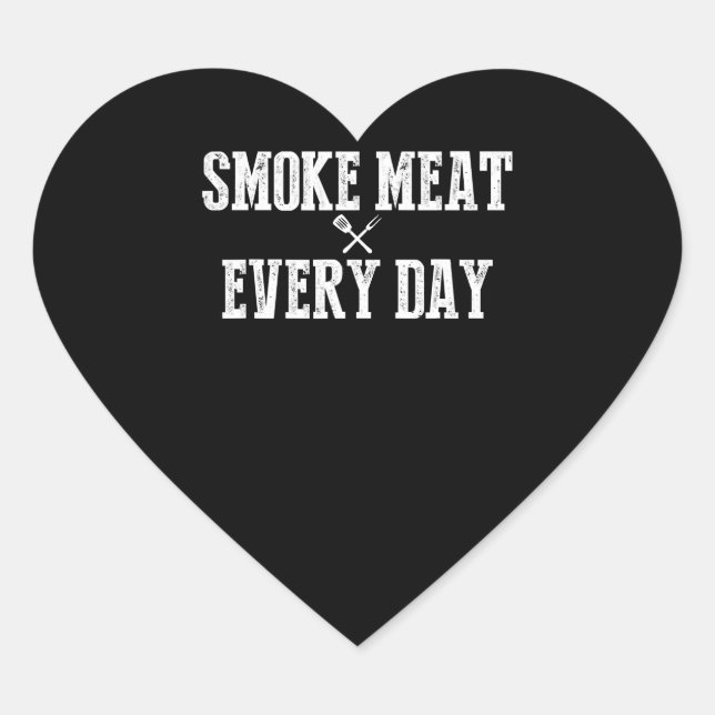 Funny Bbq Smoker Accessory Pitmaster Dad Grilling Heart Sticker (Front)