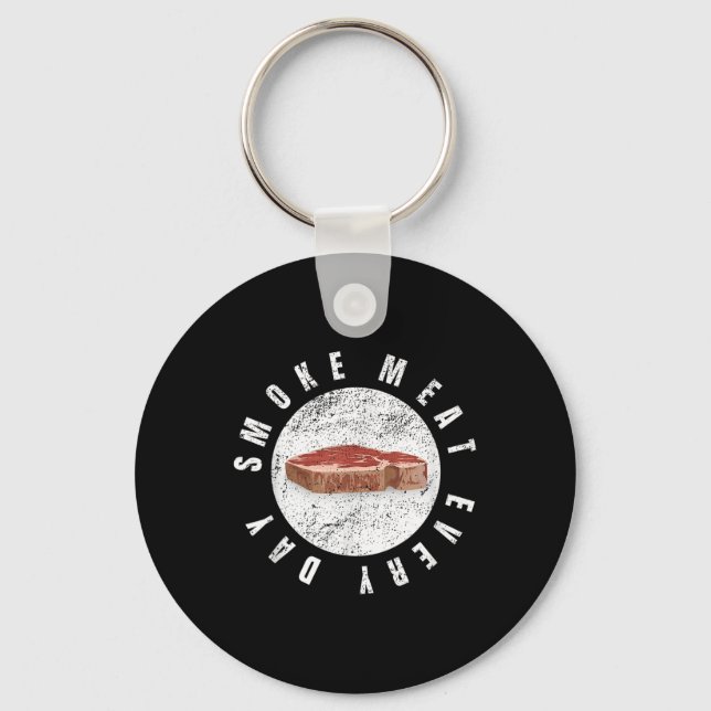 Funny Bbq Smoker Accessory Pitmaster Dad Grilling  Keychain (Front)